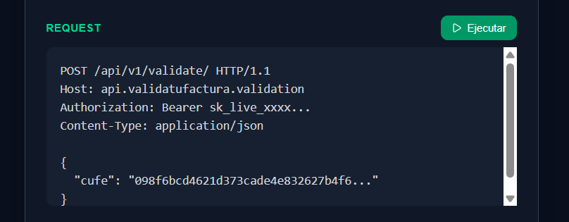 validatufactura API REST